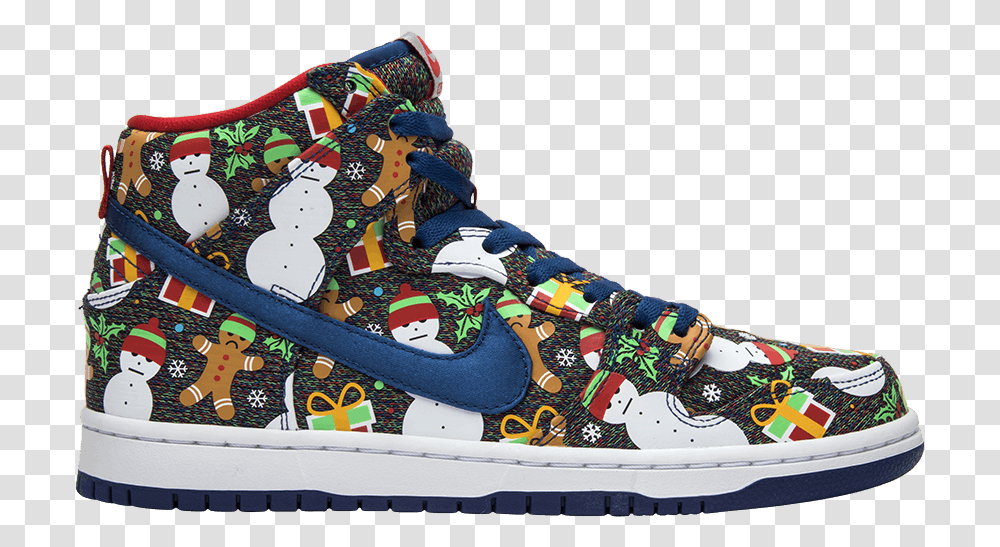 Nike Concepts X Sb Dunk Pro High 'ugly Christmas Sweater Nike Ugly Sweater Shoes, Clothing, Apparel, Footwear, Purse Transparent Png