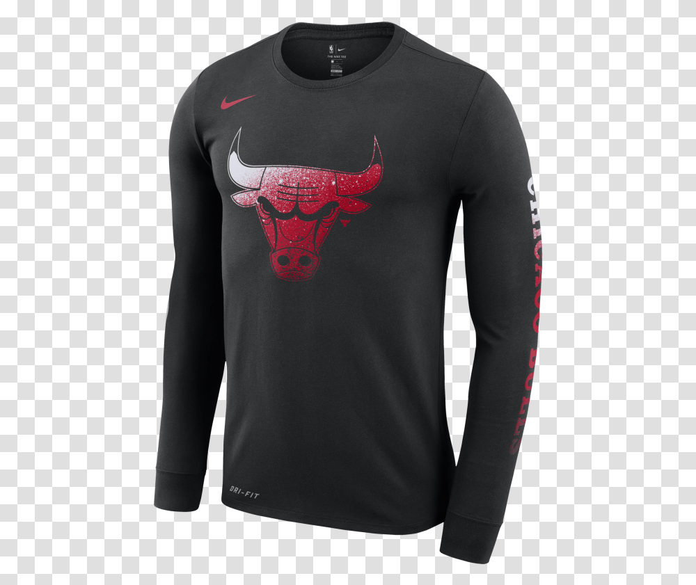 Nike Nba Chicago Bulls Logo Dry Tee Kicksmaniaccom Atlanta Hawks T Shirt, Sleeve, Clothing, Apparel, Long Sleeve Transparent Png