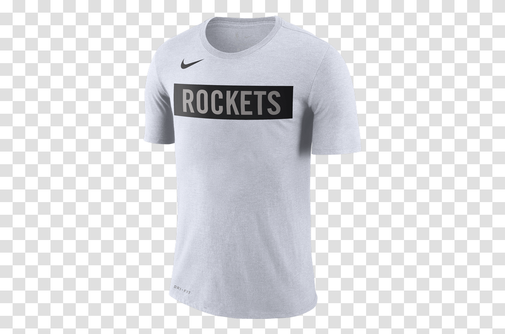 Nike Nba Houston Rockets Logo Dri Fit Tee For 3000 Men Rockets Nike White Black Tshirt, Clothing, Apparel, T-Shirt, Sleeve Transparent Png