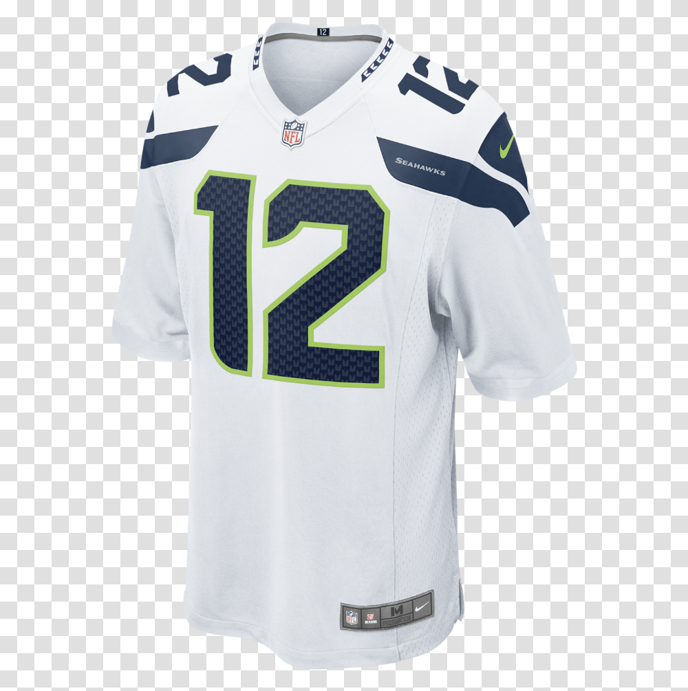 Nike Nfl Seattle Seahawks Menquots Football Away Game White Seahawks Jersey, Apparel, Shirt, T-Shirt Transparent Png