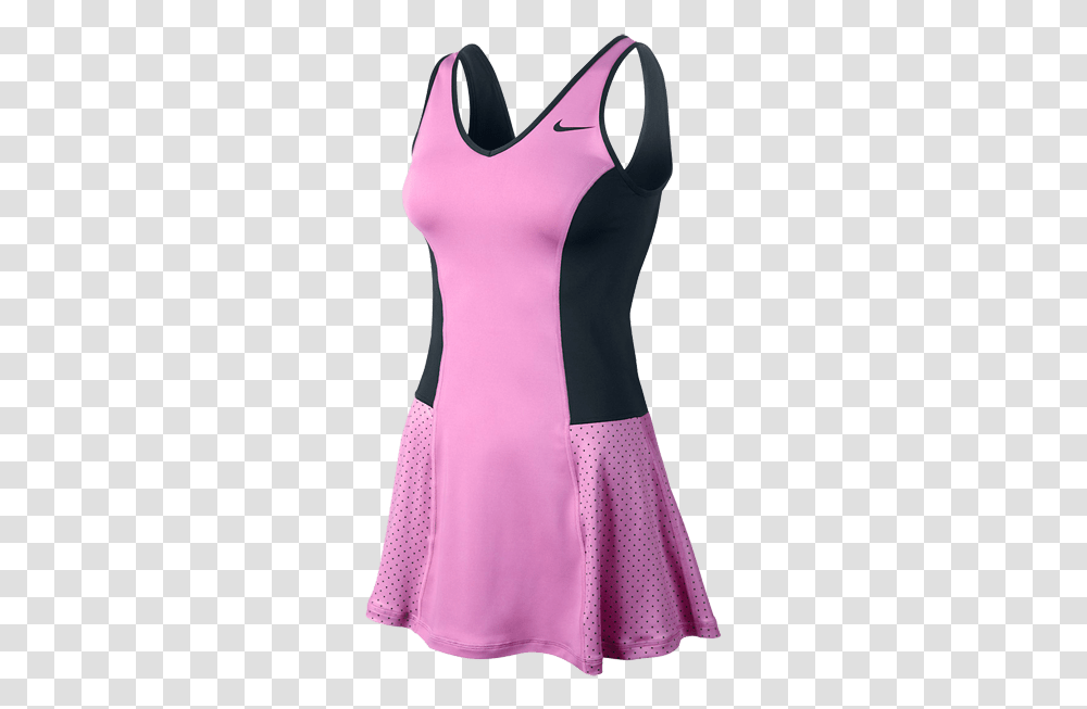 Nike Pink And Black Tennis Dress Free Nike Pink Background, Clothing, Apparel, Female, Person Transparent Png