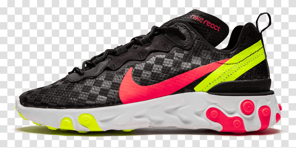 Nike React Element 55 Black Nike Free, Shoe, Footwear, Apparel Transparent Png