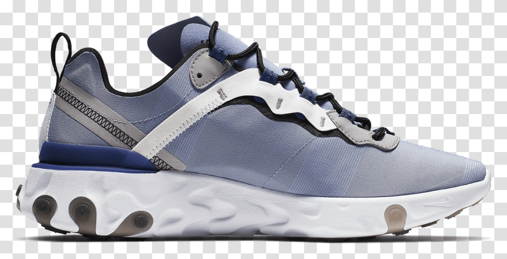 Nike React Element 55 Light Blue, Shoe, Footwear, Apparel Transparent Png