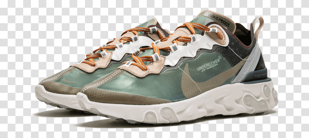 Nike React Element 87undercover Quotgreen Nike React Element 87 X Undercover Green Mist, Apparel, Shoe, Footwear Transparent Png