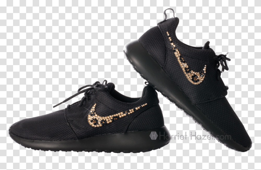 Nike Roshe Run With Black Cheetah Swoosh Sneakers, Apparel, Shoe, Footwear Transparent Png