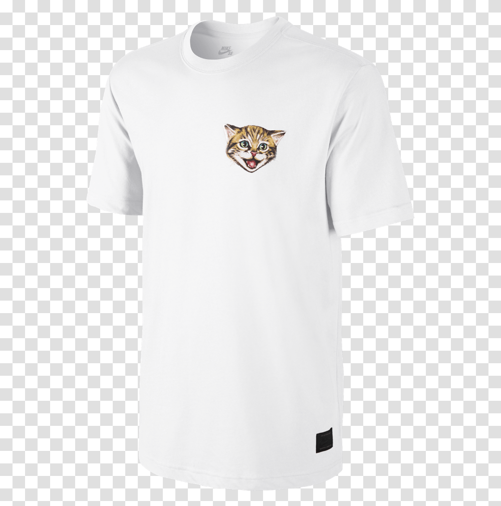 Nike Sb Cat Scratch 15 Men's T Shirt Size Medium Clean White T Shirt, Apparel, Pet, Mammal Transparent Png