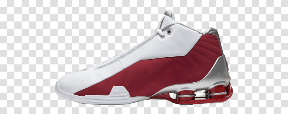 Nike Shox Bb4 Whitevarsity Red Mens Basketball Vince C Round Toe, Clothing, Apparel, Shoe, Footwear Transparent Png