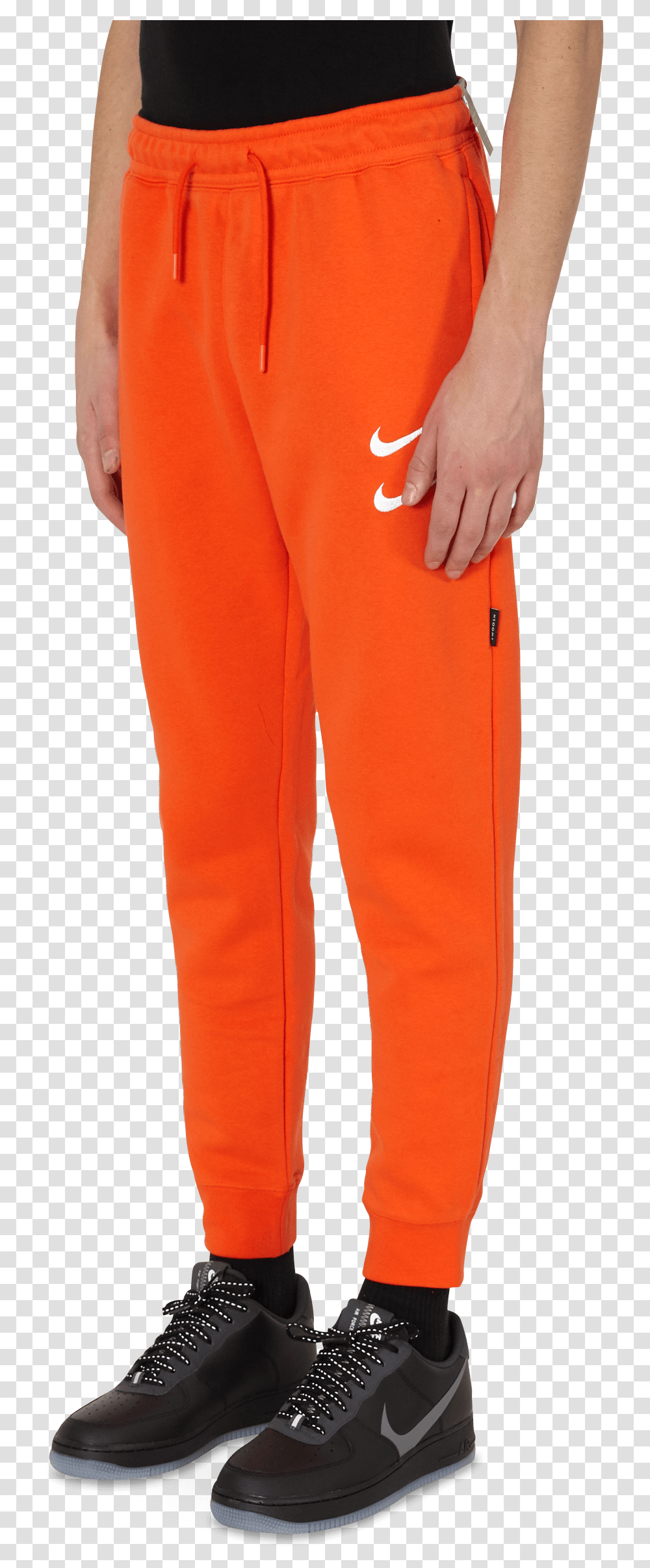 Nike Sportswear Swoosh Pants Nike Swoosh Sweatpants Orange, Clothing, Shoe, Person, Long Sleeve Transparent Png
