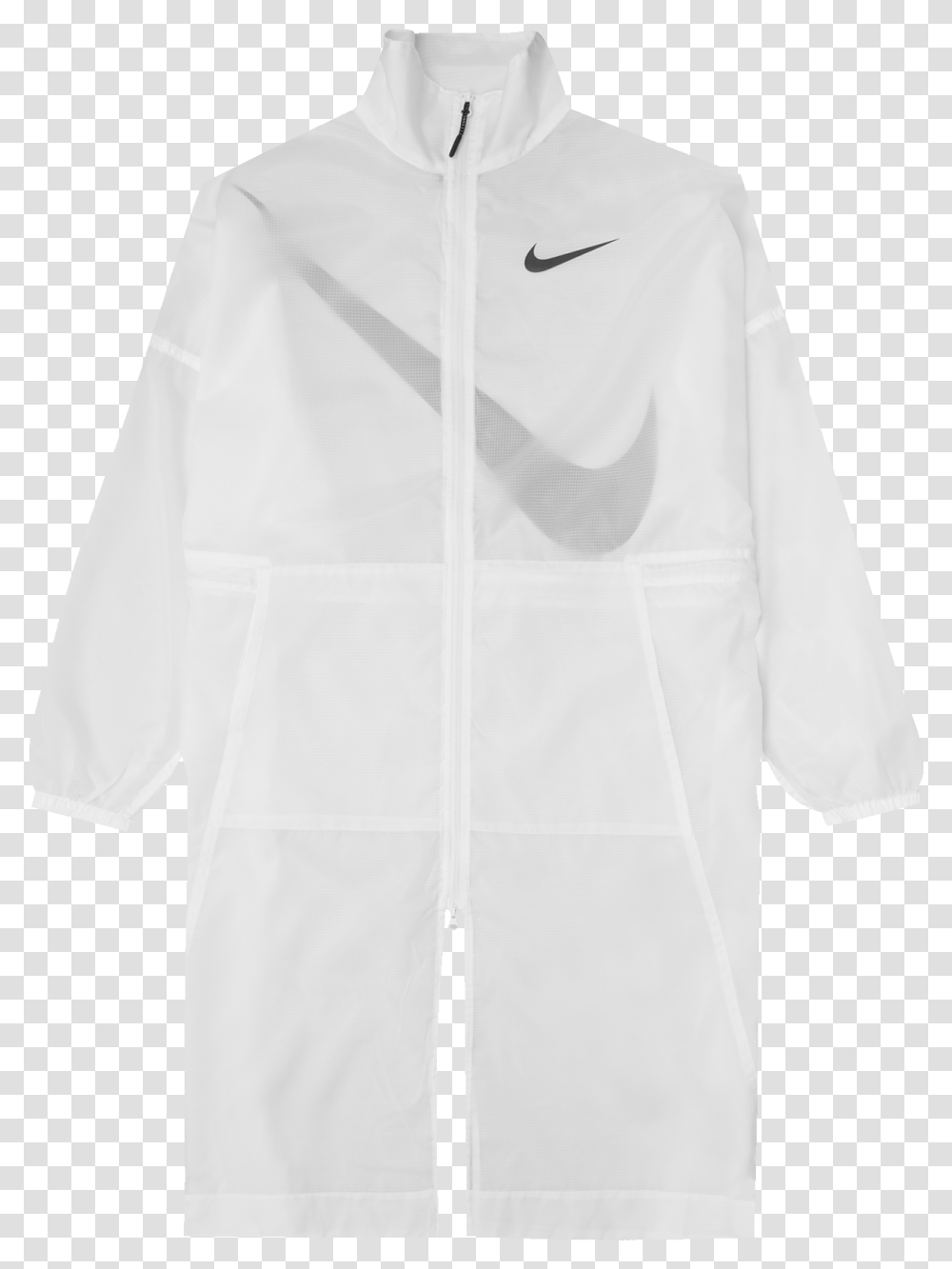 Nike Swoosh Jacket White, Apparel, Lab Coat, Person Transparent Png