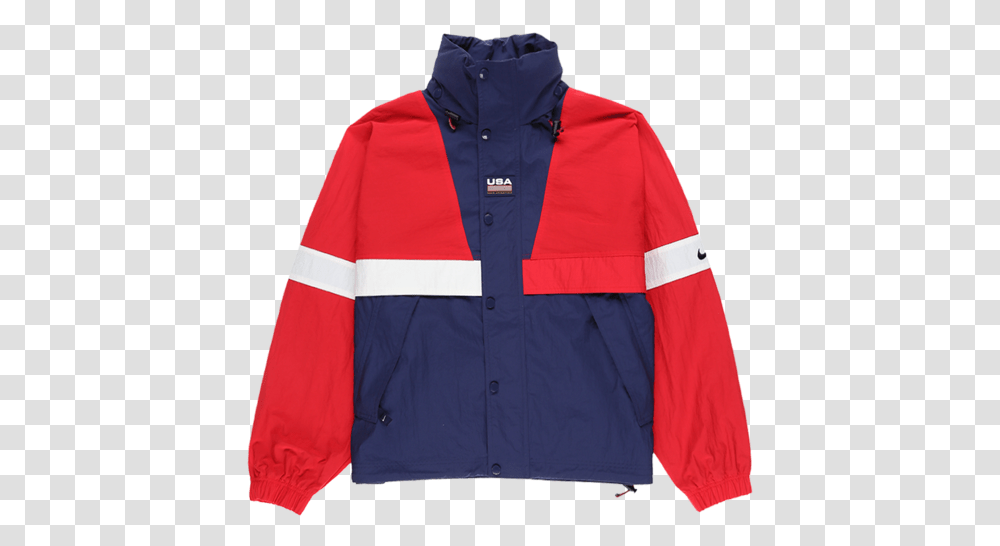 Nike Swoosh Striped Jacket Pocket, Clothing, Apparel, Coat, Person Transparent Png