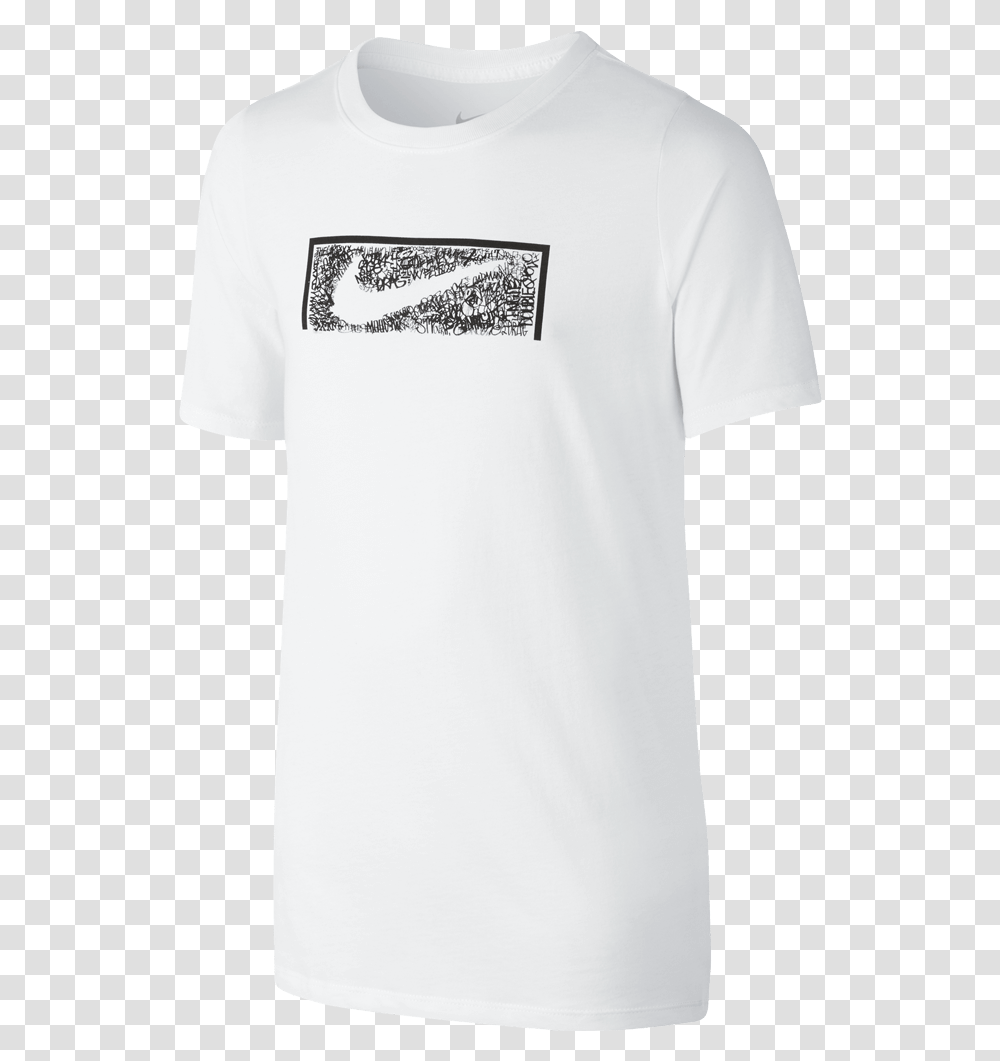 Nike Swoosh White Picture Active Shirt, Clothing, Apparel, T-Shirt, Sleeve Transparent Png