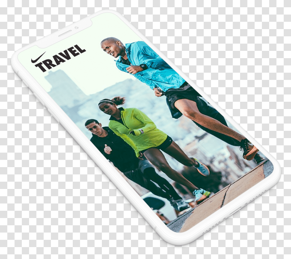 Nike Travel Phone Roadmap Smartphone, Person, Human, Sport, Sports Transparent Png
