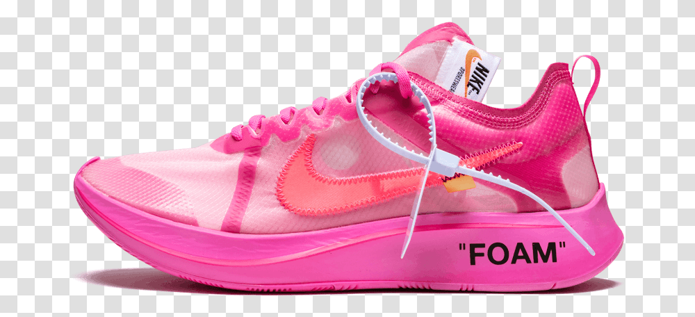 Nike X Off White The 10 Zoom Fly Nike Zoom Fly Off White Rose, Shoe, Footwear, Clothing, Apparel Transparent Png