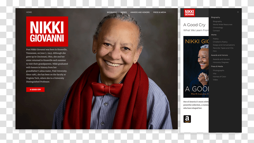 Nikkigiovanni Senior Citizen, Person, Human, Magazine, Face Transparent Png