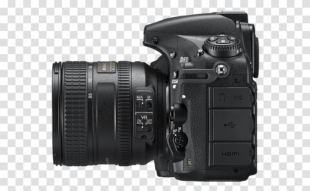 Nikon D810 Camera Side View Image Dslr Camera Side View, Electronics, Digital Camera Transparent Png