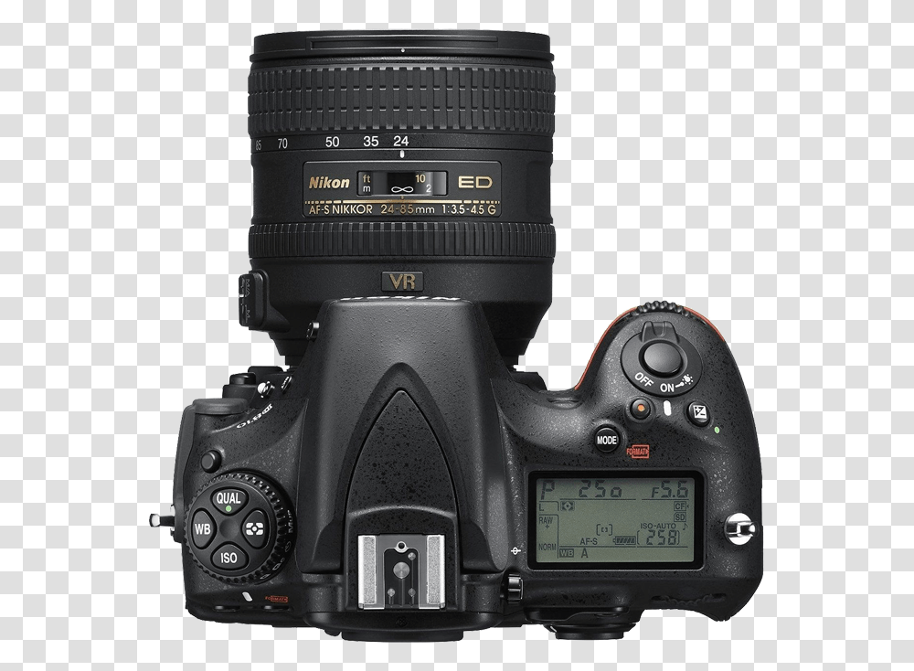 Nikon D810 Slr Camera Top View Image Camera From Top, Electronics, Digital Camera, Video Camera Transparent Png