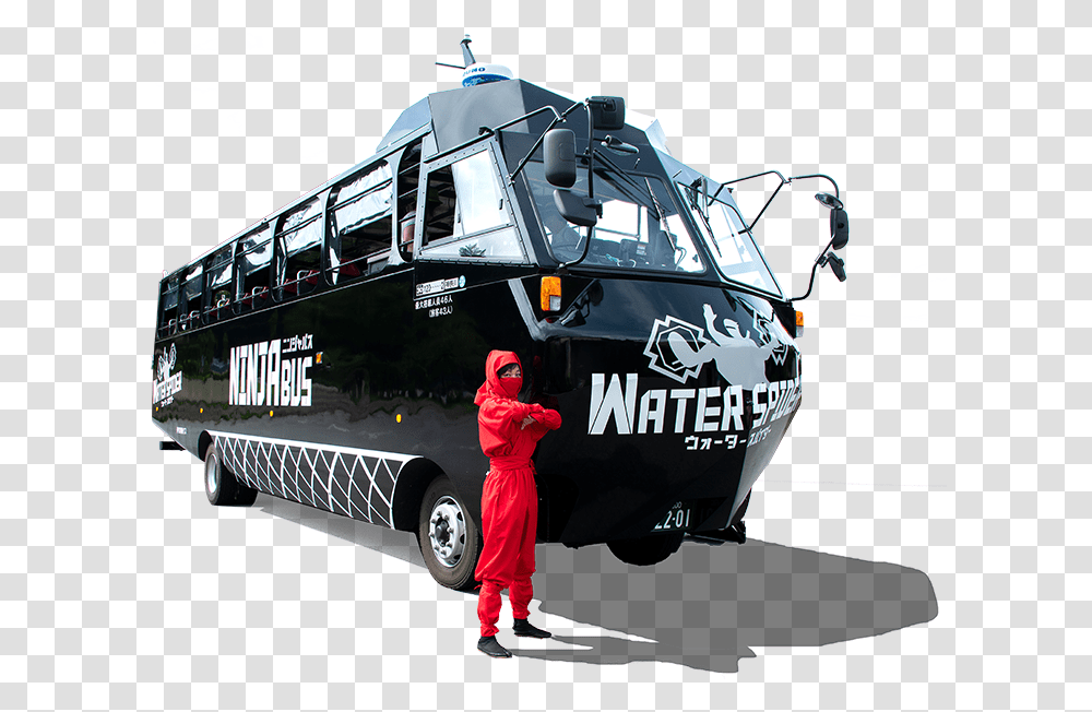 Ninja Bus Water Spider Ninja Bus, Person, Human, Vehicle, Transportation Transparent Png