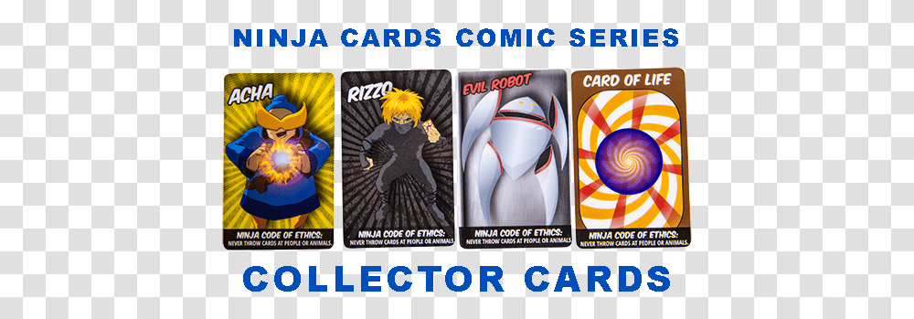 Ninja Cards Comic Series Collector Cards Graphic Design, Person, Human, Poster, Advertisement Transparent Png