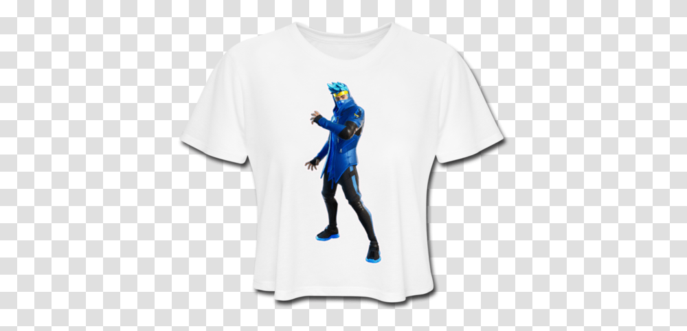 Ninja Fortnite Women's Cropped Video Game T Shirt - Graphic Vsco Girl Shirts, Clothing, Apparel, T-Shirt, Person Transparent Png