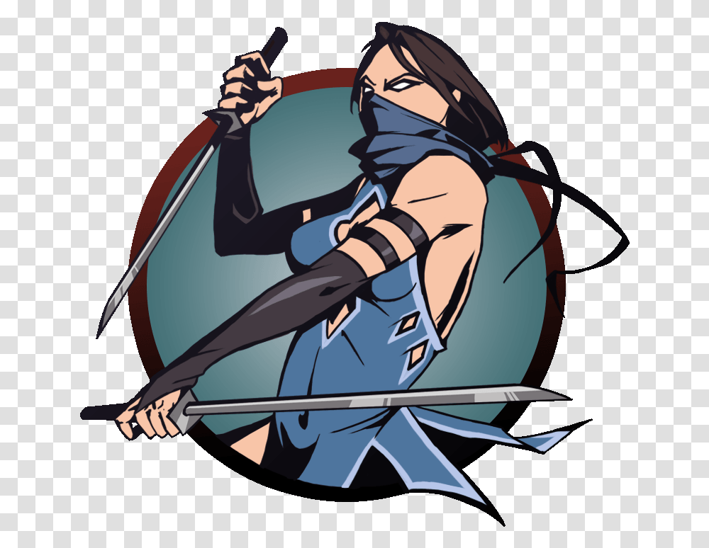 Ninja Girl Swords Anime Logo Gaming Girl, Person, Human, Bird, Animal Transparent Png