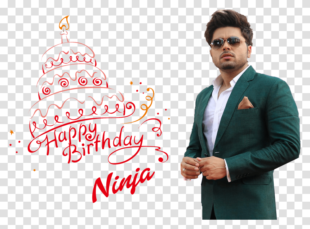 Ninja Image Happy Birthday Navya Cake, Person, Man Transparent Png