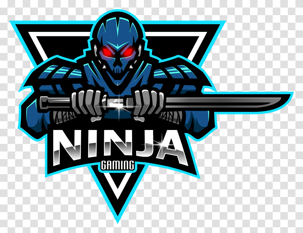 Ninja Mascot Logo Gaming Ninja Logo, Symbol, Emblem, Text, Weapon Transparent Png