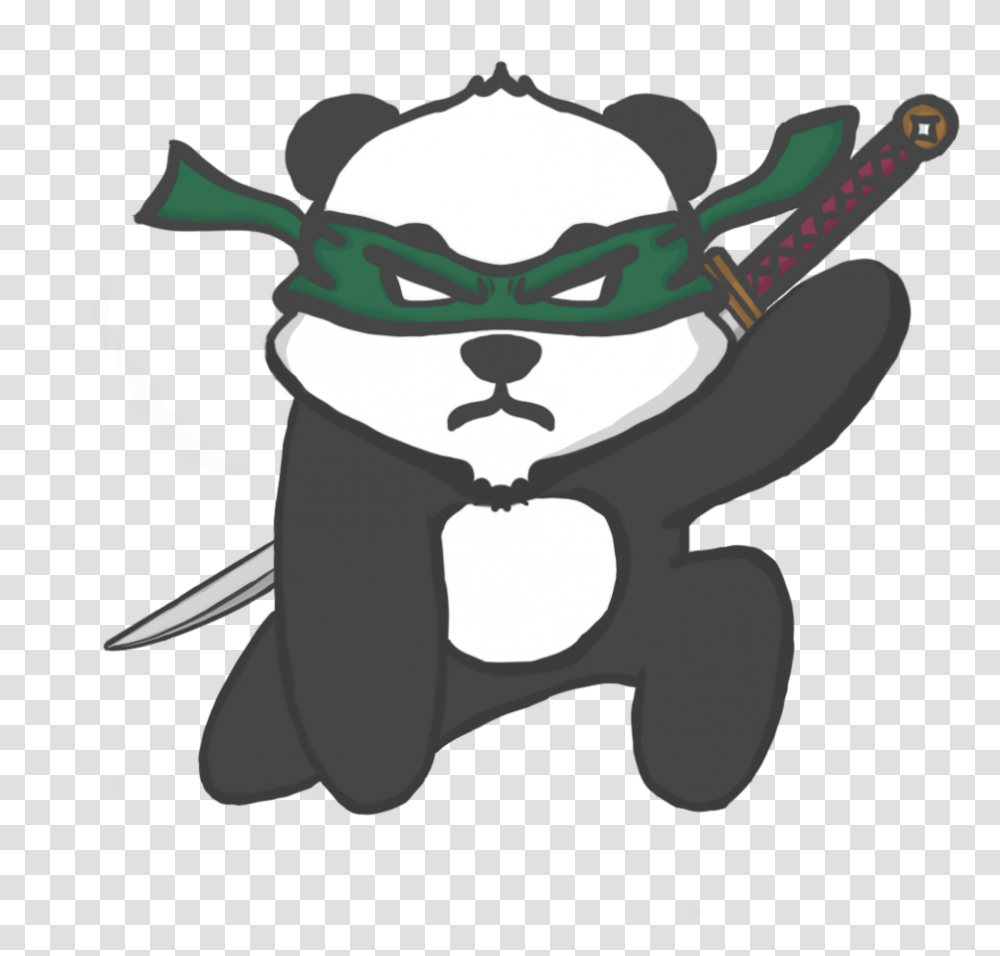 Ninja Panda Cartoon, Stencil, Mammal, Animal, Goggles Transparent Png
