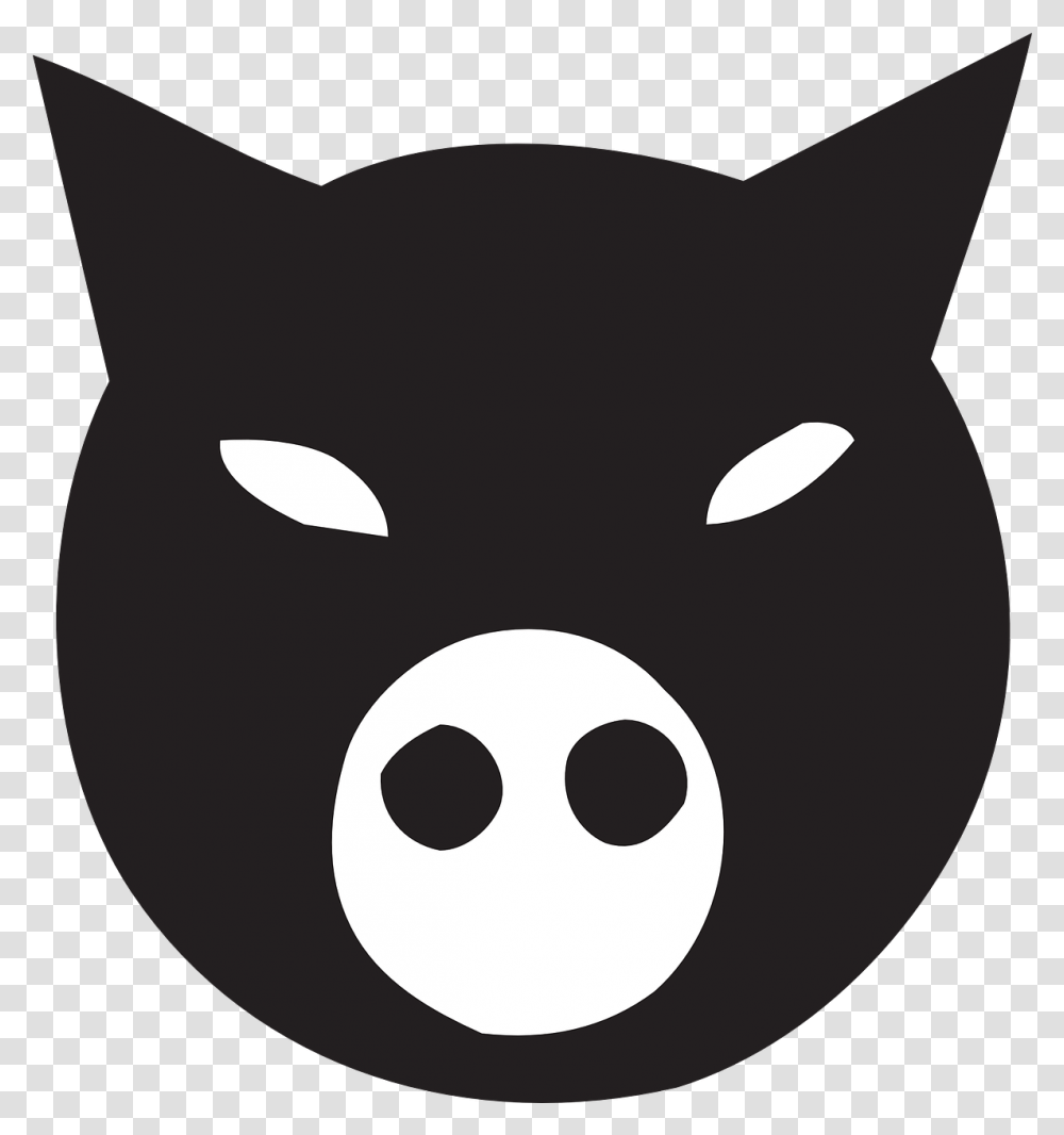 Ninja Pig Animal Animated Black And White Pigs, Mask, Disk Transparent Png