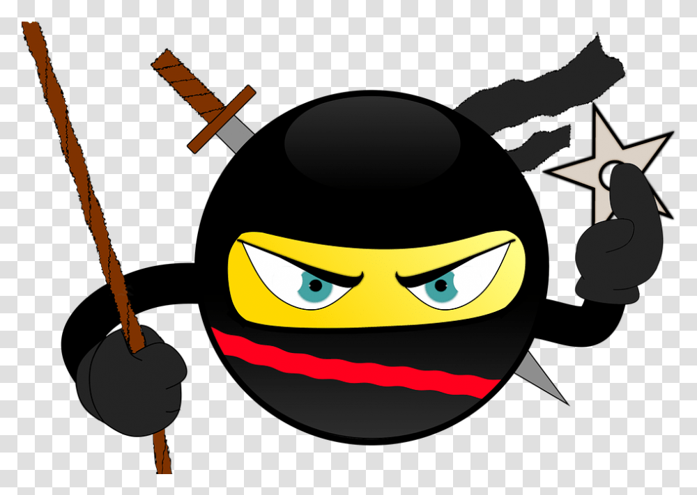 Ninja Smiley Japan Free Image On Pixabay Ninja Smiley, Graphics, Art, Blackbird, Animal Transparent Png