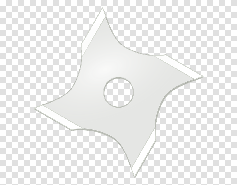 Ninja Star Shuriken Weapon White Ninja Star, Symbol, Star Symbol, Axe, Tool Transparent Png