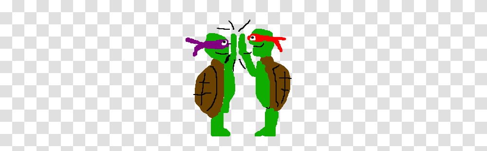 Ninja Turtles High Five Drawing, Animal, Green, Amphibian Transparent Png