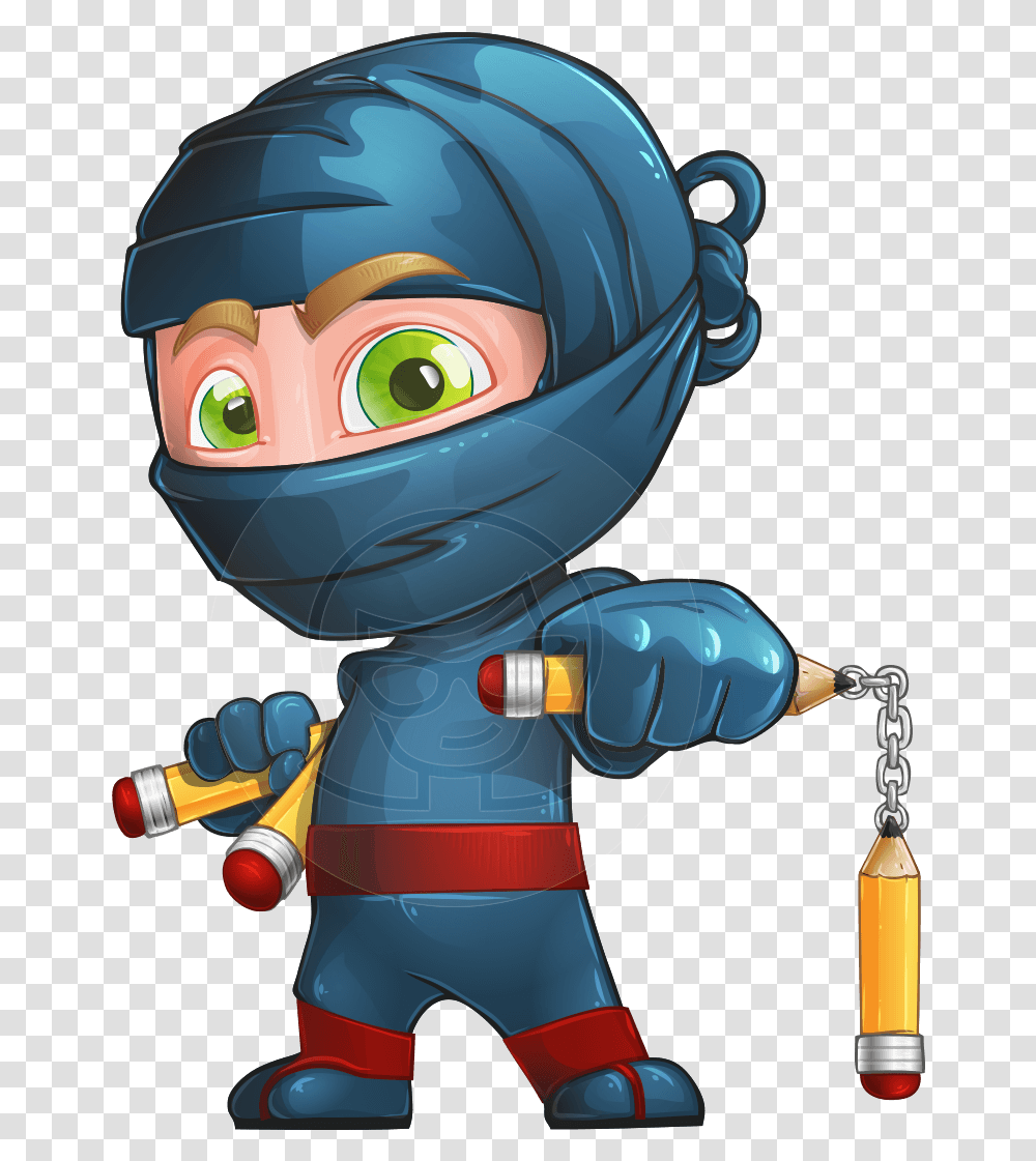 Ninja Warrior Cartoon Vector Character Aka Toshi, Toy, Helmet, Apparel Transparent Png