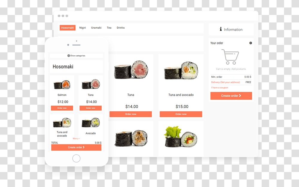 Ninjagrill Website Restaurant Menu Order, File, Webpage, Sushi Transparent Png