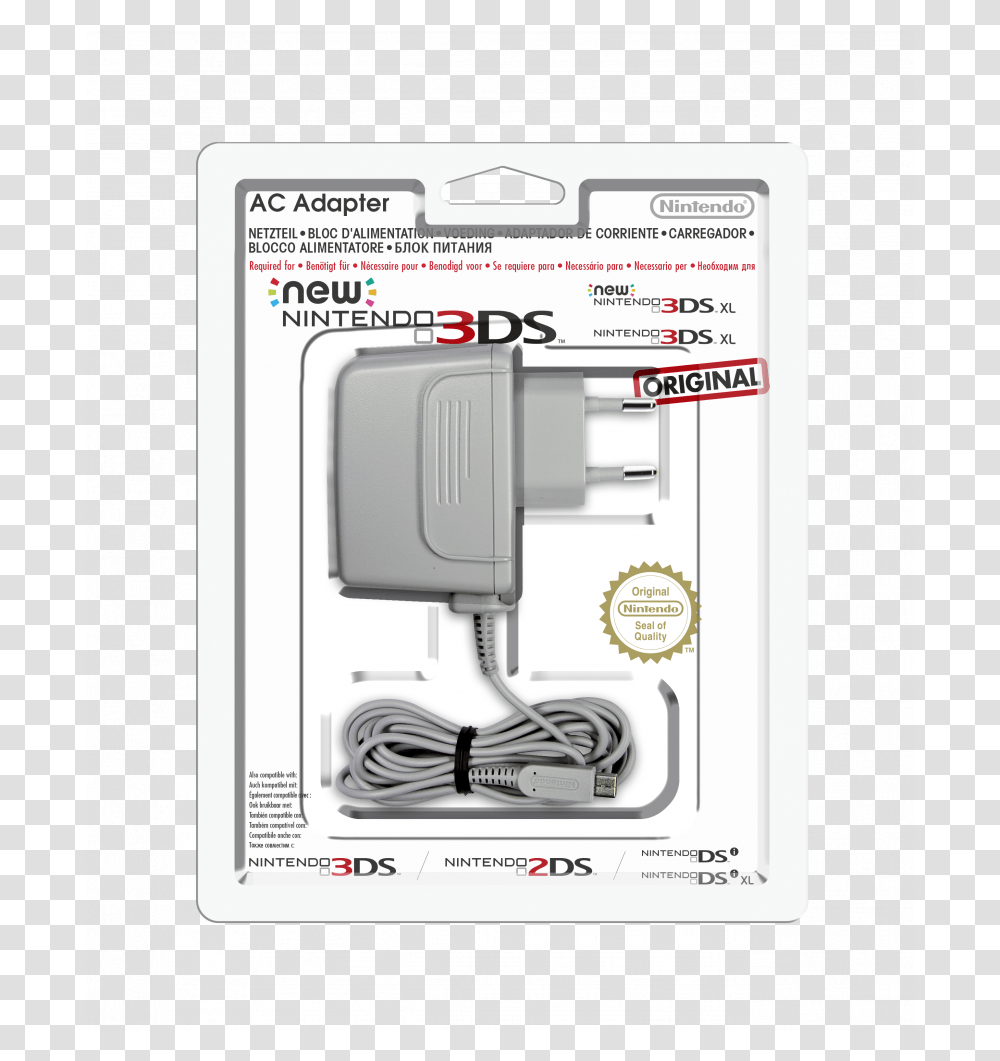Nintendo 3ds Xl Bloc Dquotalimentation Chargeur Nintendo 3ds Xl, Electrical Device, Adapter, Electrical Outlet Transparent Png