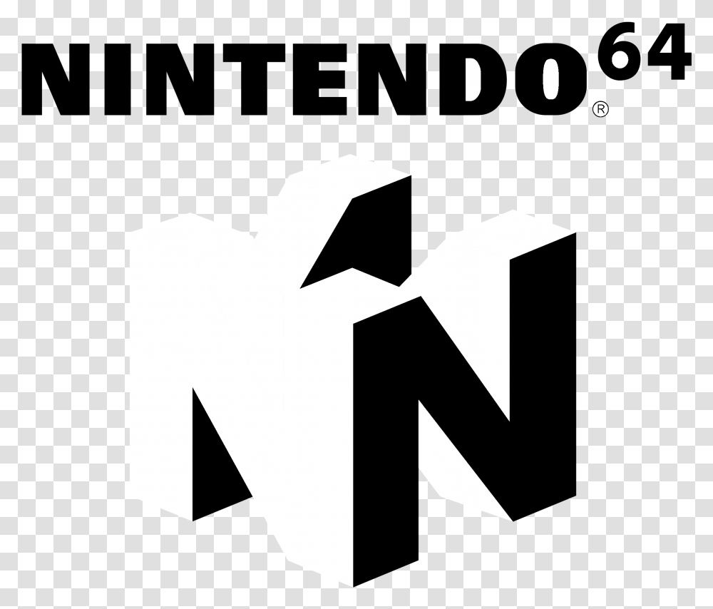 Nintendo 64 Logo Black And White Nintendo 64 Logo Black, Cross, Bag, Recycling Symbol Transparent Png