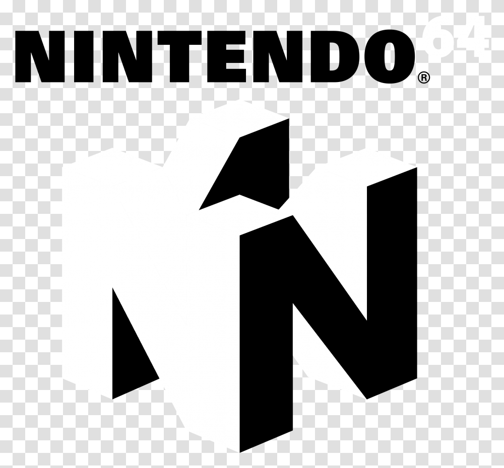 Nintendo 64 Logo Black And White Vertical, Cross, Symbol, Recycling Symbol, Text Transparent Png
