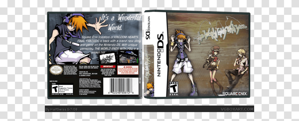 Nintendo Ds Box Art Cover World Ends With You, Person, Human, Text, Advertisement Transparent Png