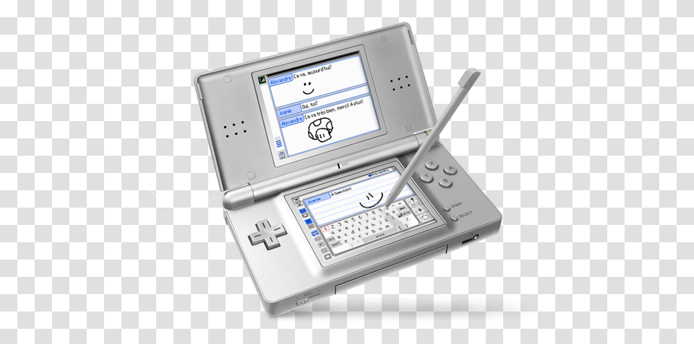 Nintendo Ds Pictochat Silver Ds Lite Full Size Nintendo Ds Rose Gold, Mobile Phone, Electronics, Cell Phone, Computer Transparent Png