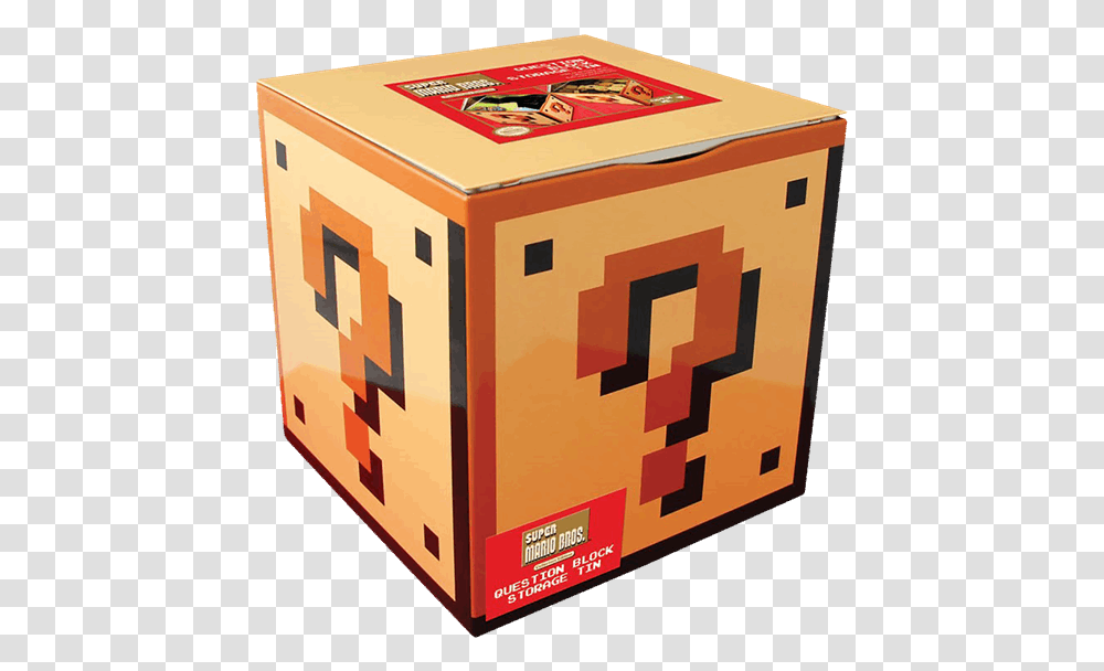 Nintendo Super Mario Question Block Storage Tin, Box, Cardboard, Carton, Minecraft Transparent Png