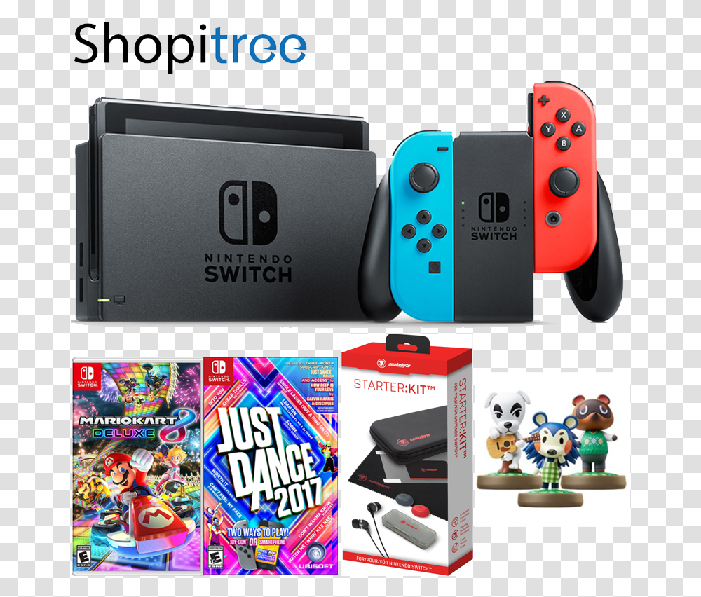 Nintendo Switch Console With Just Dance 17 Mario Kart Nintendo Switch Games Just Dance, Electronics, Camera, Mobile Phone Transparent Png