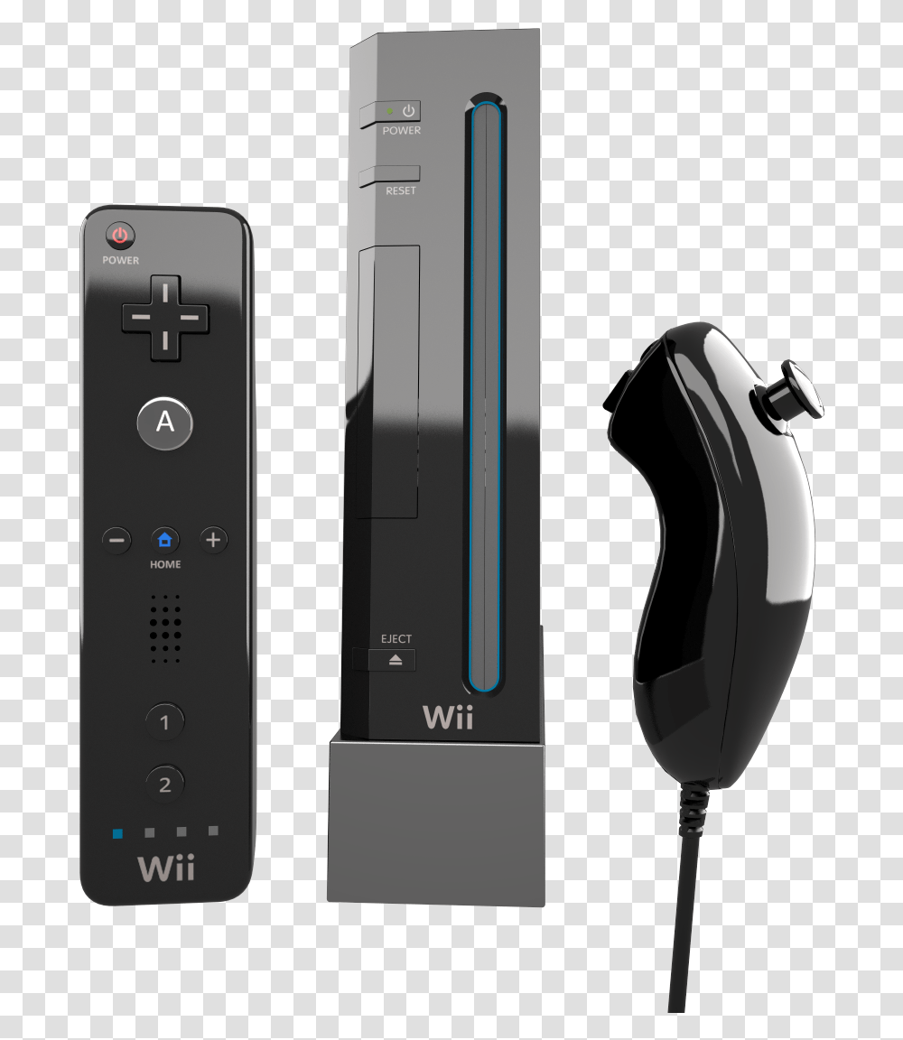 Nintendo Wii Controller Wii Black, Electronics, Mobile Phone, Cell Phone, Remote Control Transparent Png