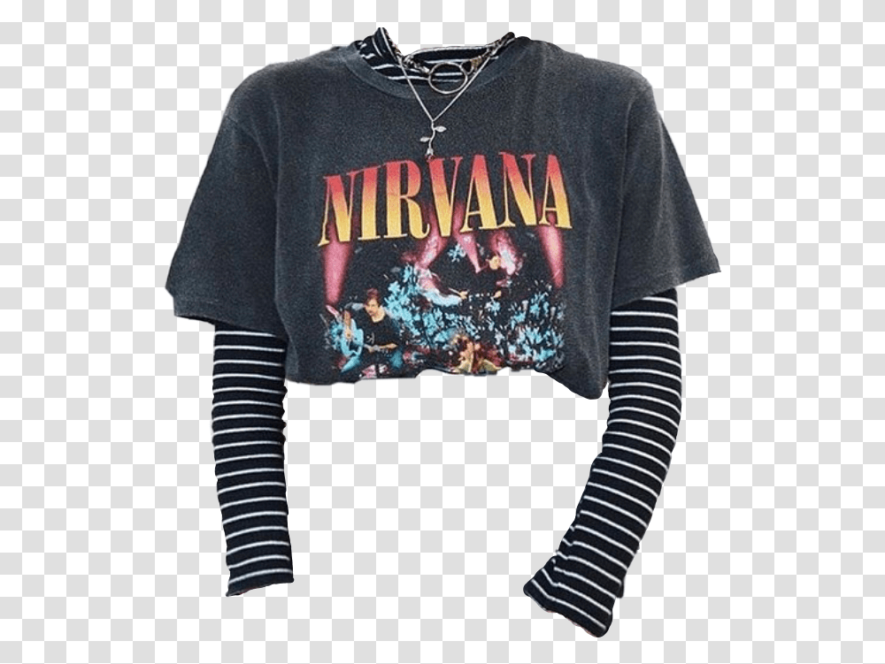 Nirvana Aestheticshirt Shirtpng Shirt Freetoedit Outfits Grunge Aesthetic, Clothing, Apparel, Sweatshirt, Sweater Transparent Png