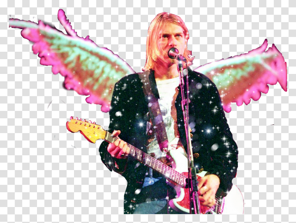 Nirvana Kurt Cobain Angel, Guitar, Leisure Activities, Musical Instrument, Person Transparent Png
