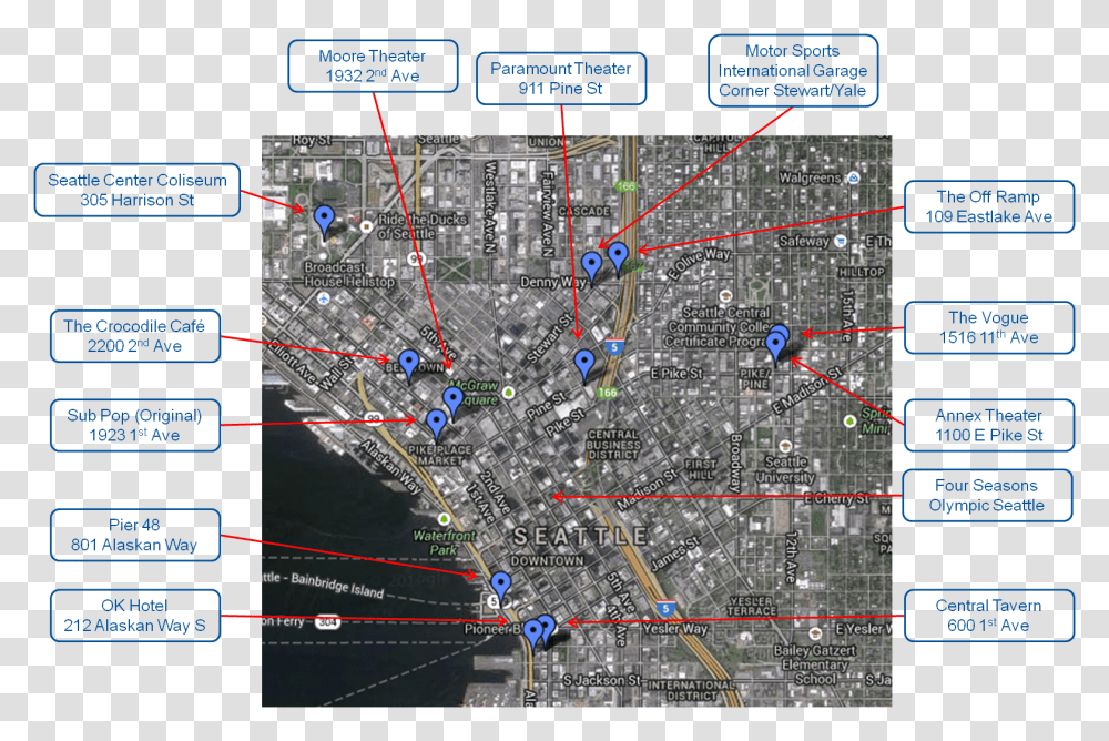 Nirvana Seattle Tour Nirvana Concert Seattle, Map, Diagram, Plot, Atlas Transparent Png