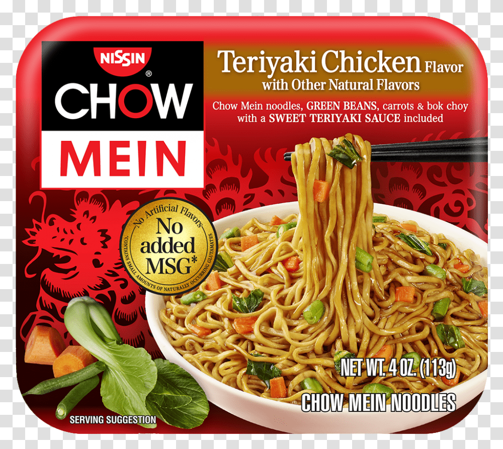 Nissin Chow Mein Teriyaki Chicken, Noodle, Pasta, Food, Spaghetti Transparent Png