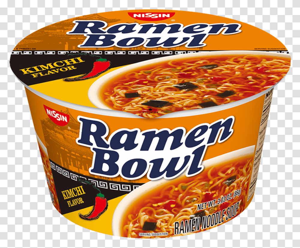 Nissin Ramen Bowl Kimchi Flavor Download Microwavable Ramen, Tin, Food, Can, Sweets Transparent Png