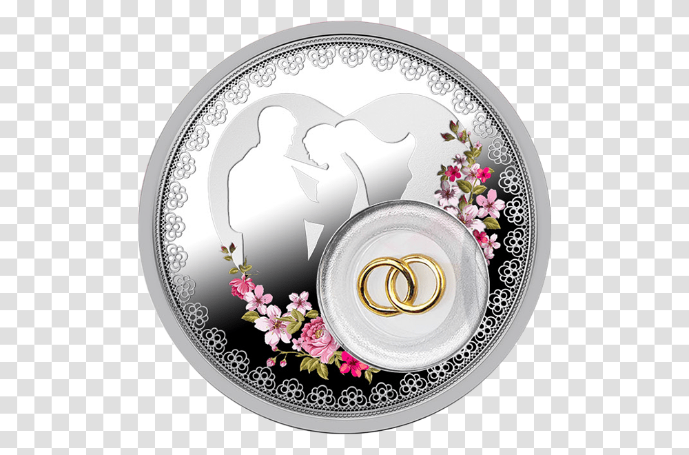 Niue 2016 2 Wedding Coin Gold Plated Proof Silver Silver Coin Marriage Gift, Money, Disk, Porcelain Transparent Png