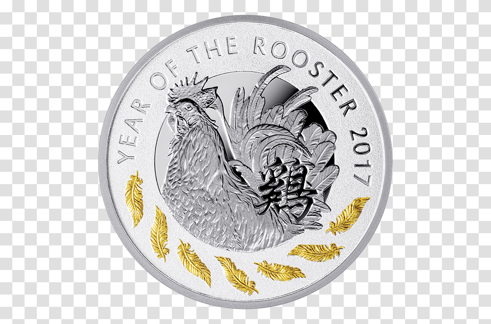 Niue 2017 1 Lunar Year Of The Rooster Godina Na Petela Moneta, Nickel, Coin, Money, Bird Transparent Png