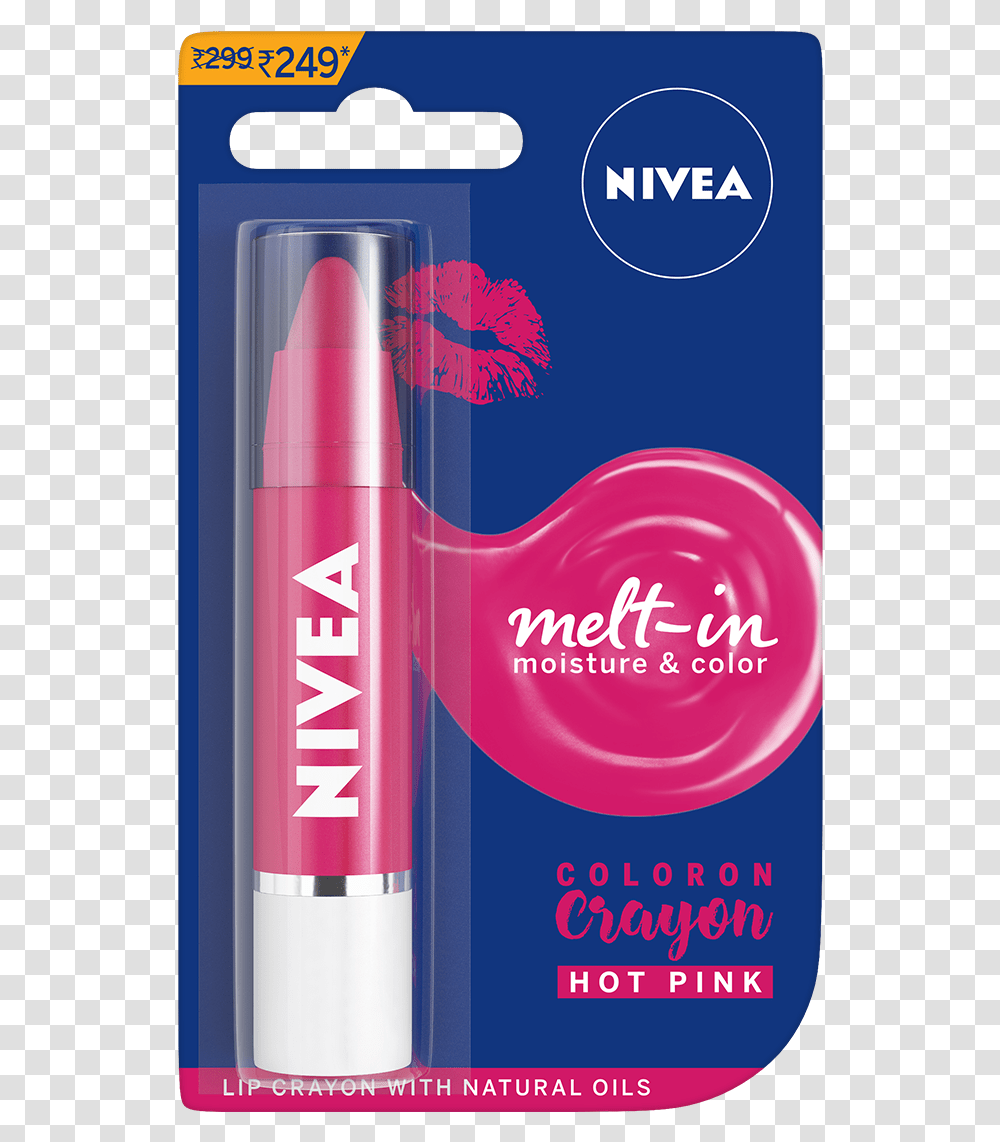 Nivea Coloron Lip Crayon Pop Red, Cosmetics, Deodorant, Purple Transparent Png