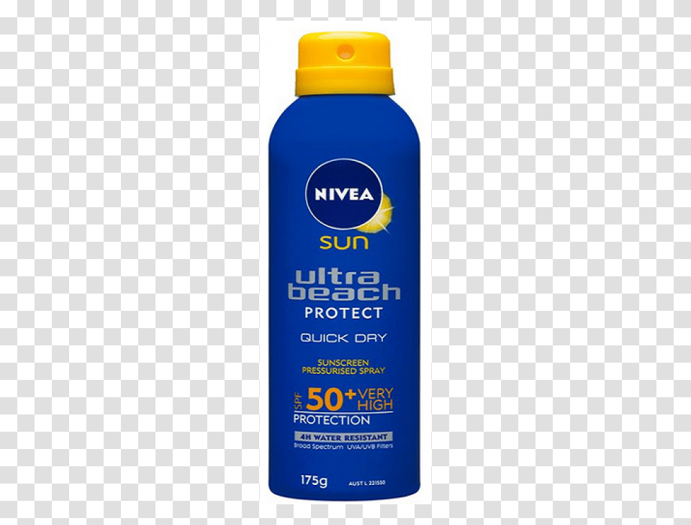 Nivea Sun Ultra Beach Protect Sunscreen Spray, Bottle, Cosmetics, Label Transparent Png